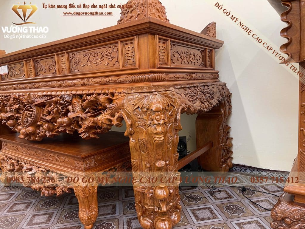 Sập thờ Mai Điểu gỗ Gụ Thường