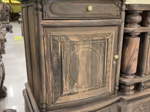 kệ tivi cột nho gỗ mun hoa (1610)