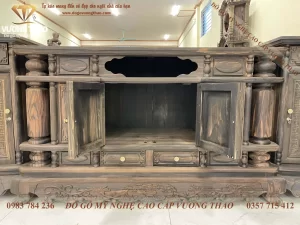 kệ tivi cột nho gỗ mun hoa (1612)