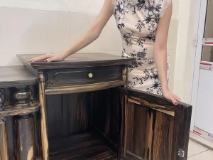 kệ tivi cột nho gỗ mun hoa (1616)