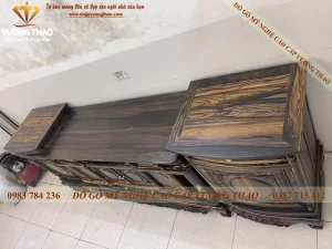 kệ tivi cột nho gỗ mun hoa (1618)