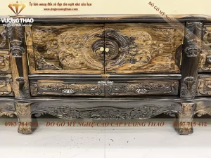 kệ tivi hoàng gia gỗ mun hoa (1027)