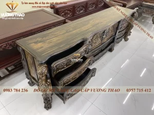 kệ tivi hoàng gia gỗ mun hoa (1028)