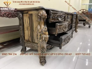 kệ tivi hoàng gia gỗ mun hoa (1029)