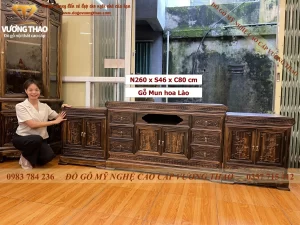 kệ tivi phòng khách mõ đồng tiền tứ quý (578)