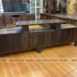 kệ tivi vát gỗ mun (592)