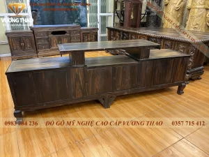 kệ tivi vát gỗ mun (592)