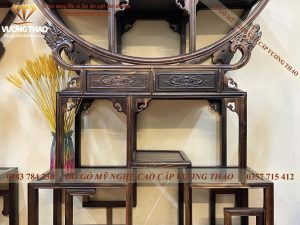 tủ rượu Zích Zắc mẫu Tròn gỗ Mun