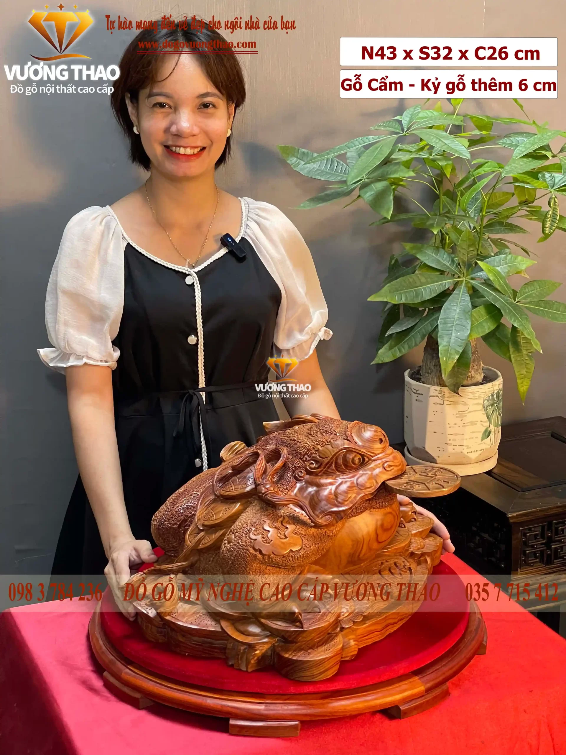 tượng cóc thiềm thừ gỗ (1335)