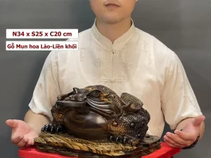 tượng cóc thiềm thừ gỗ (528)