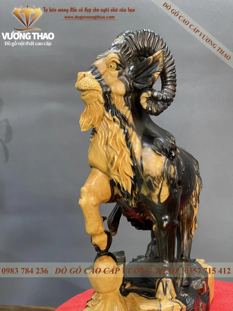 tượng dê gỗ mun hoa (235)