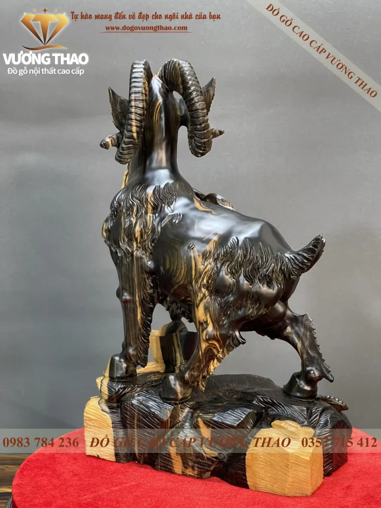 tượng dê gỗ mun hoa (236)
