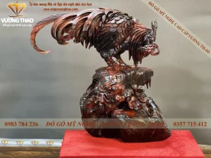 tượng gà trống gỗ trắc (174)