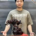 tượng gà trống gỗ trắc (175)