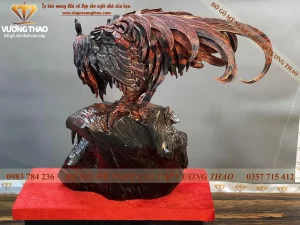 tượng gà trống gỗ trắc (178)