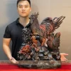 tượng gia đình gà gỗ trắc (1060)