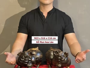 tượng heo gỗ mun hoa (1767)