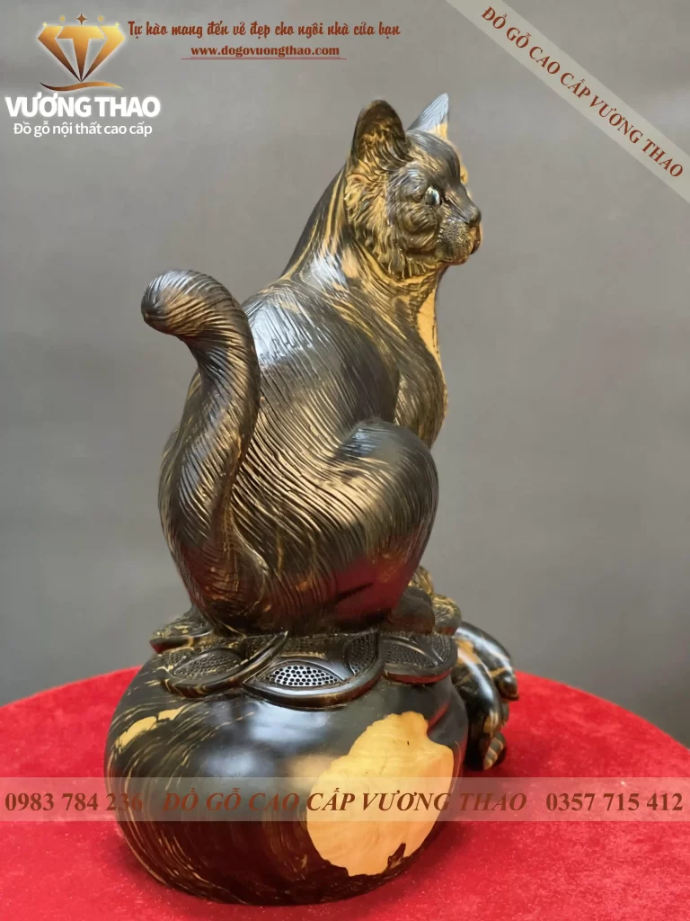 tượng mèo gỗ (144)