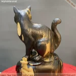 tượng mèo gỗ (145)