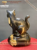 tượng mèo gỗ (145)
