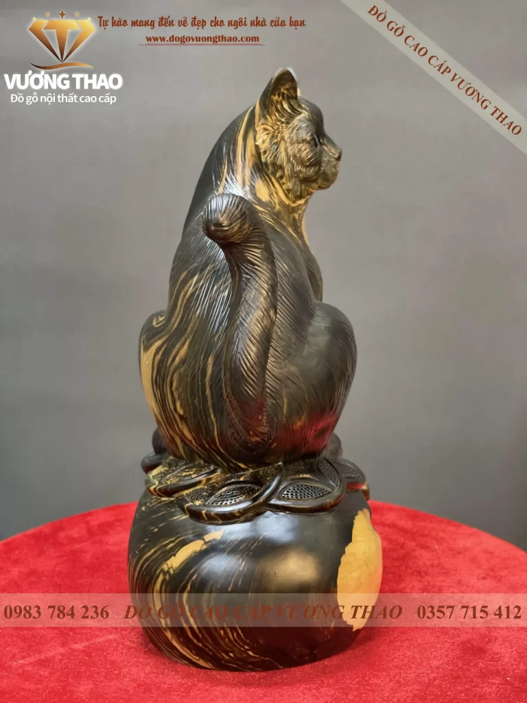 tượng mèo gỗ (146)
