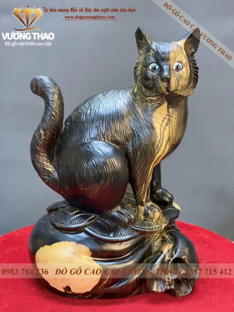 tượng mèo gỗ (147)