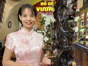 tượng phật quan âm gỗ 338