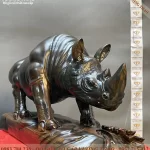 tượng tê giác gỗ mun hoa (337)