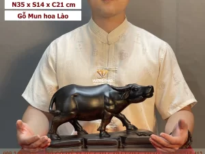 tượng trâu gỗ (1000)