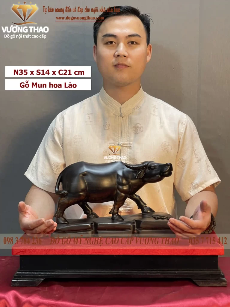 tượng trâu gỗ (1000)