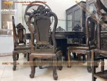 Bàn ăn xoay tròn gỗ Mun hoa (994)