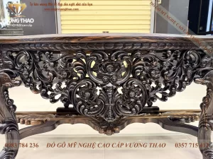 bàn bán nguyệt gỗ mun hoa (1583)