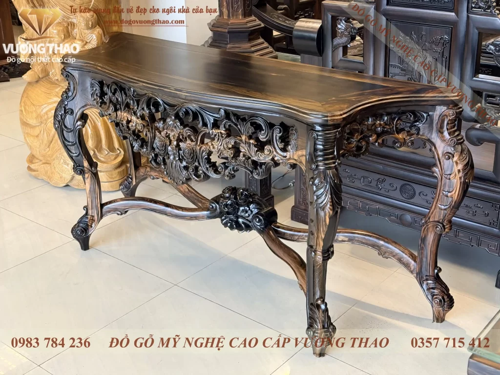 bàn bán nguyệt gỗ mun hoa (1874)