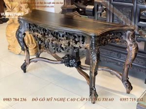 bàn bán nguyệt gỗ mun hoa (1874)