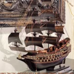 mô hình thuyền buồm gỗ (1250)