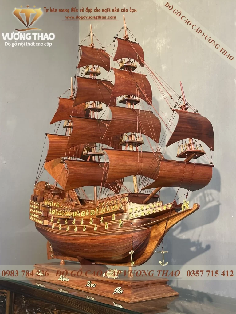 mô hình thuyền buồm gỗ hương ta (1849)