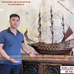 mô hình thuyền buồm gỗ trắc (1253)