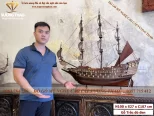 mô hình thuyền buồm gỗ trắc (1253)