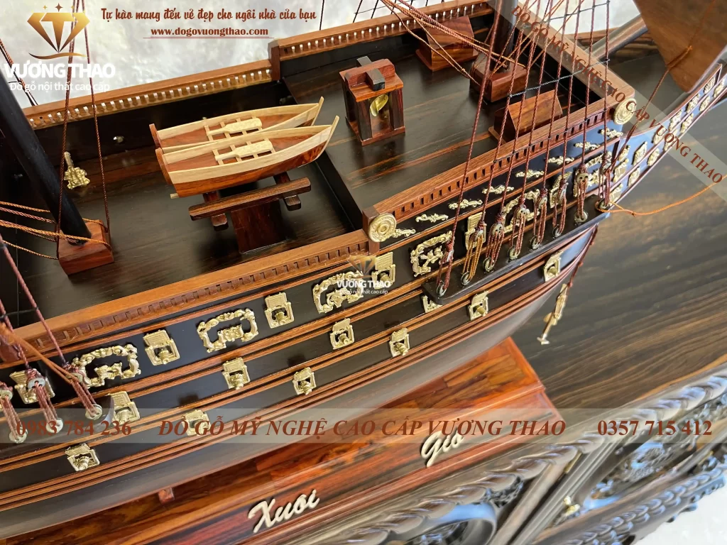 mô hình thuyền buồm gỗ trắc (1255)