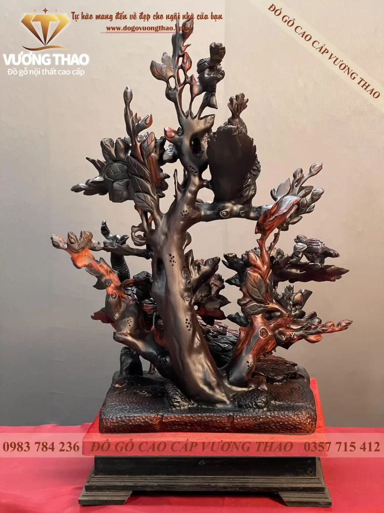 tượng chim công gỗ trắc (664)