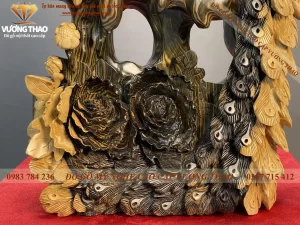 tượng gỗ chim công (659)