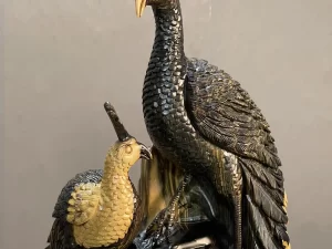 tượng gỗ chim công (660)