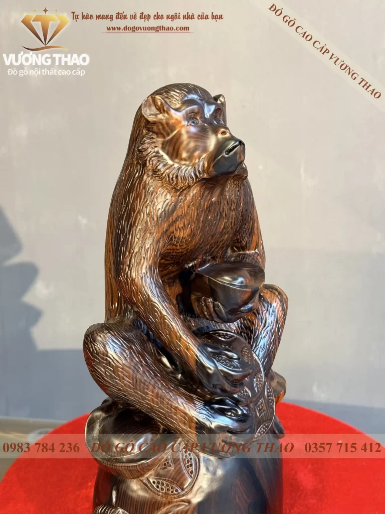 tượng khỉ gỗ mun hoa (1798)