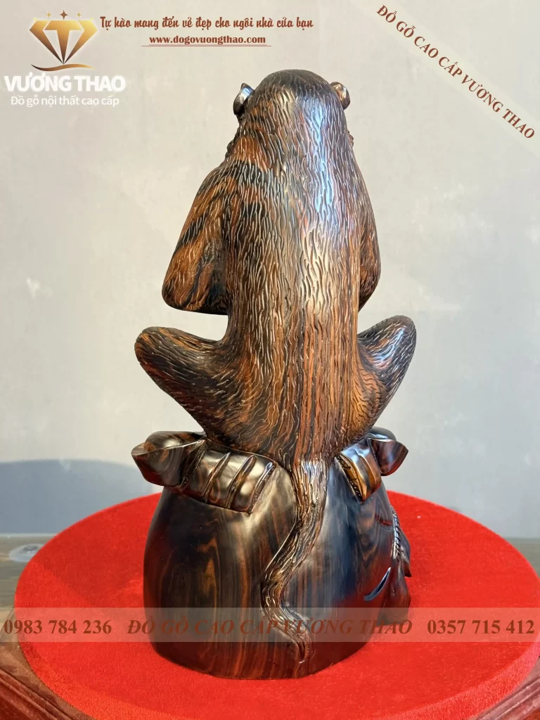 tượng khỉ gỗ mun hoa (1799)