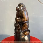 tượng khỉ gỗ mun hoa (1800)