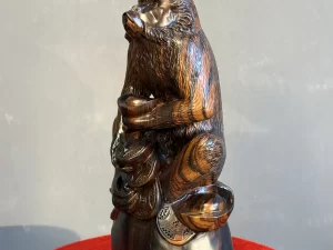 tượng khỉ gỗ mun hoa (1800)