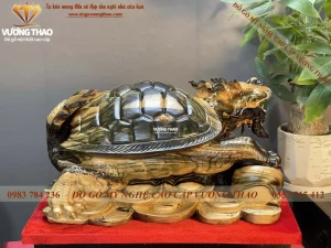 tượng long quy gỗ mun hoa (1352)