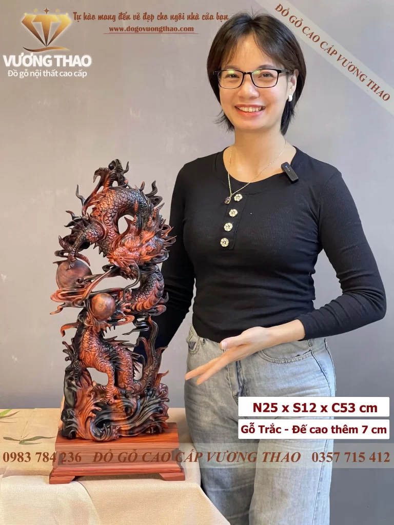 tượng rồng gỗ trắc (1589)