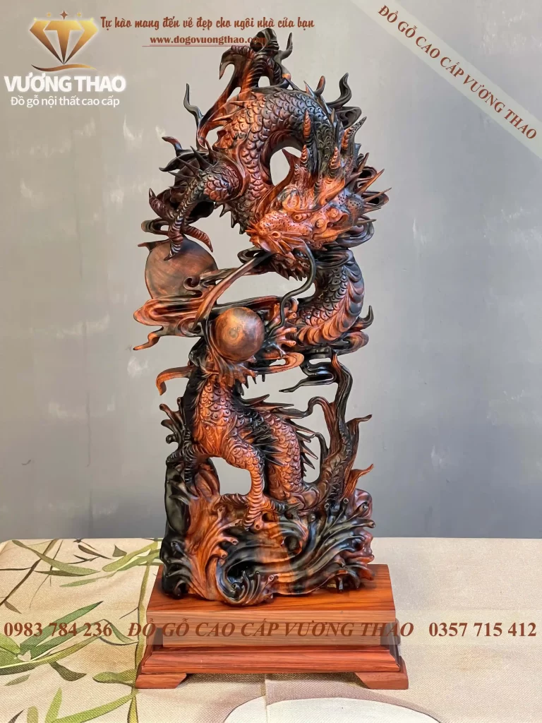 tượng rồng gỗ trắc (1593)