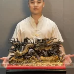 tượng rồng phong thủy gỗ mun hoa (1179)